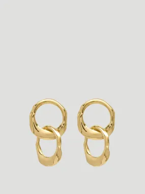 14k Yellow Gold Double ‘Oyster’ Earrings