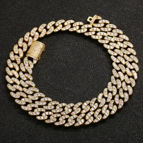 8mm Iced Out High Quality Box Clasp Cuban Chain/Bracelet