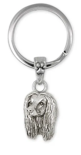 Afghan Hound Key Ring Jewelry Sterling Silver Handmade Dog Key Ring AF4-K