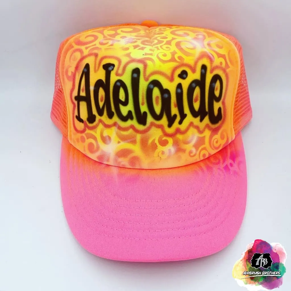 Airbrush Swirl Background Hat Design