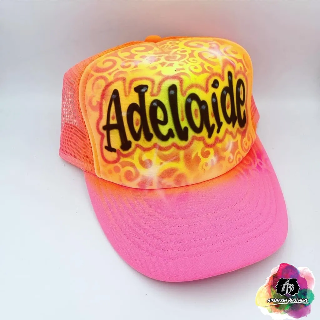 Airbrush Swirl Background Hat Design