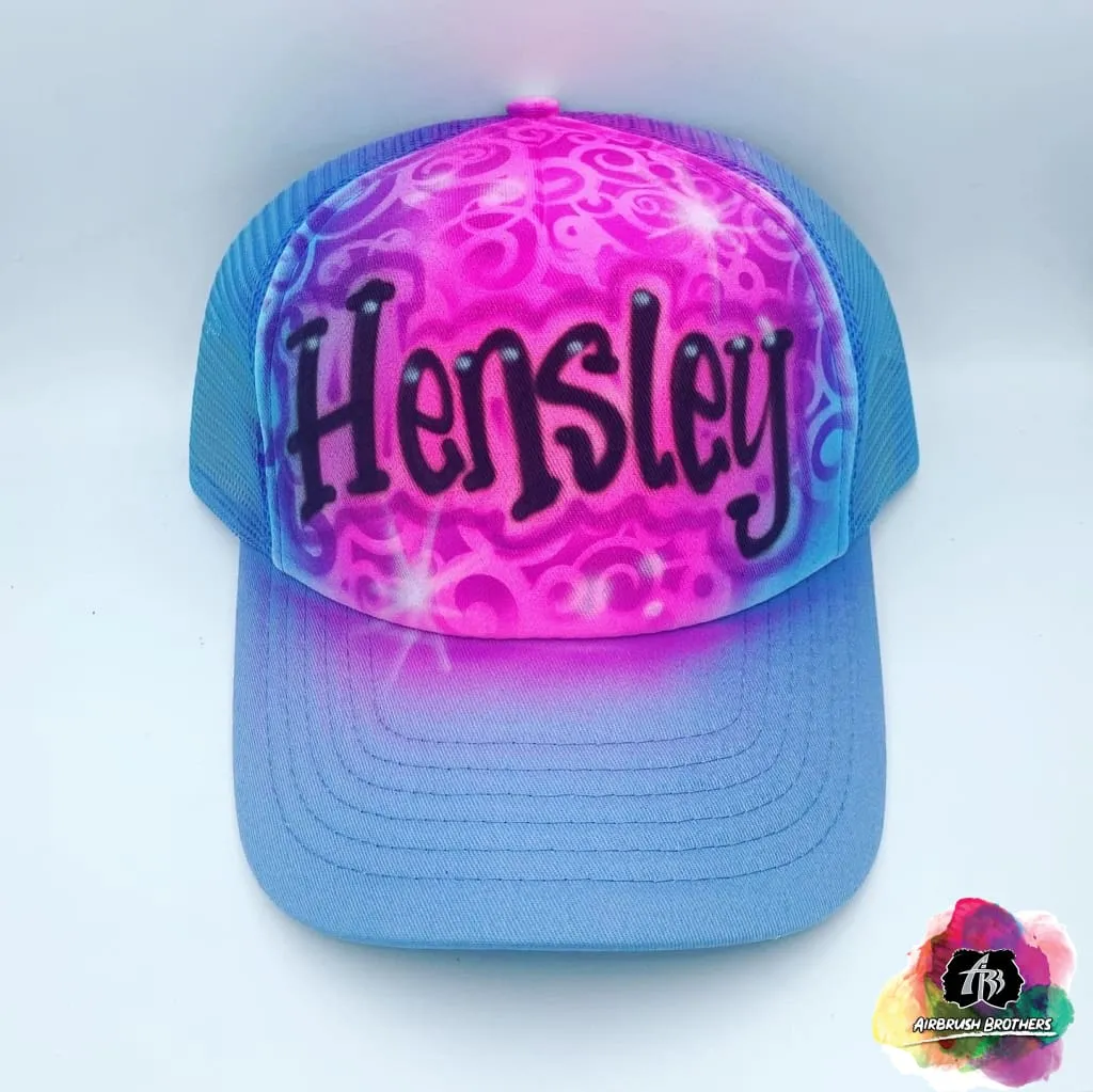 Airbrush Swirl Background Hat Design