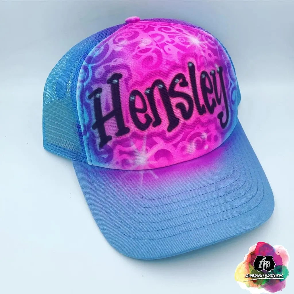 Airbrush Swirl Background Hat Design