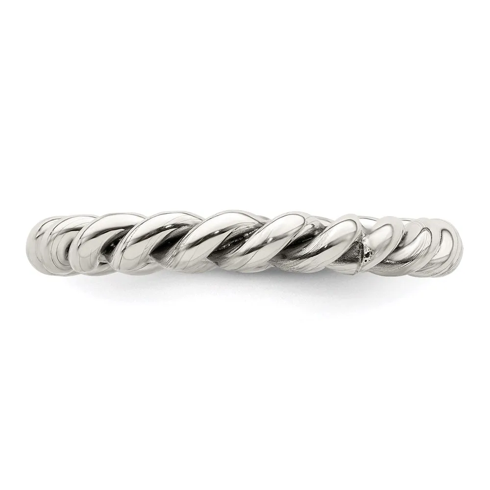 Antiqued Twisted 3mm Women's Ring in Sterling Silver