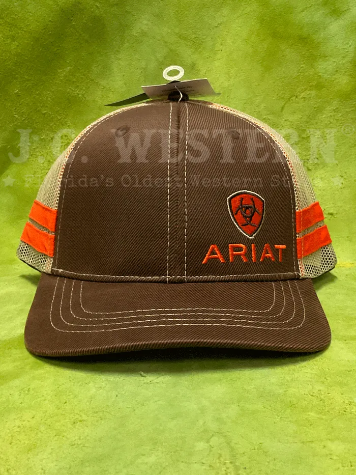 Ariat 1595002 Shield Logo Mesh Snap Back Cap Brown