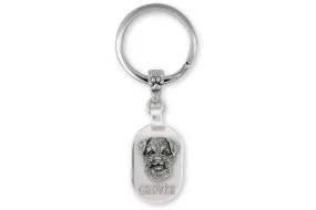 Border Terrier Jewelry Sterling Silver Handmade Border Terrier Key Ring  BDT-KRE