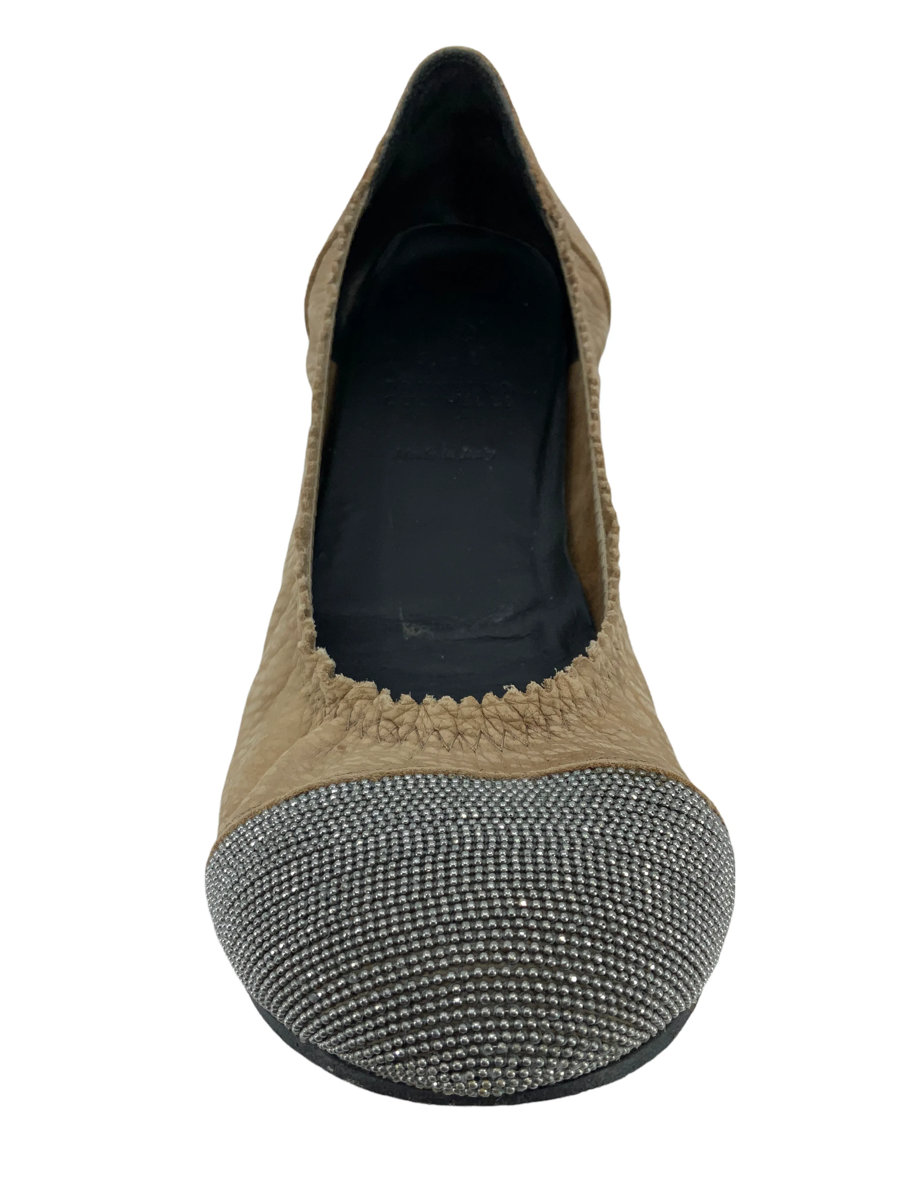 Brunello Cucinelli Monili Cap-Toe Ballerina Flats Size 7.5