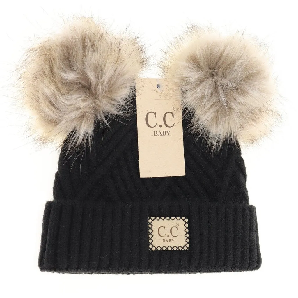 C.C. Baby Large Patch Heathered Double Pom