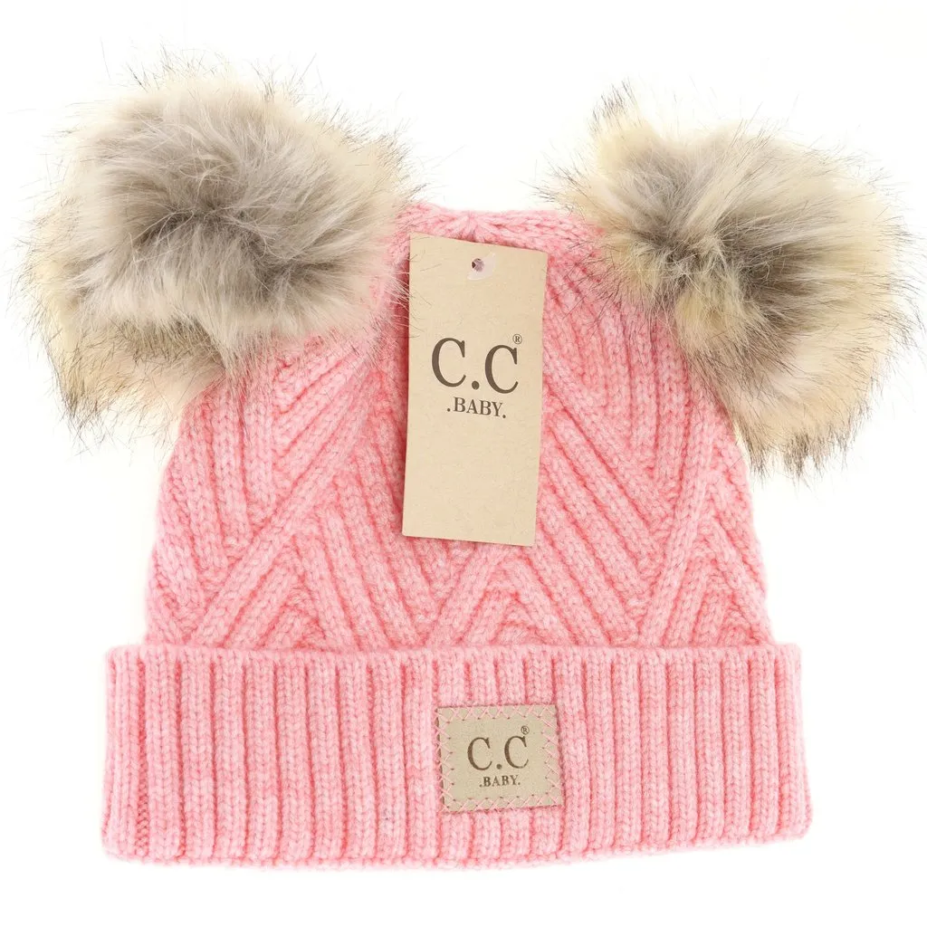 C.C. Baby Large Patch Heathered Double Pom