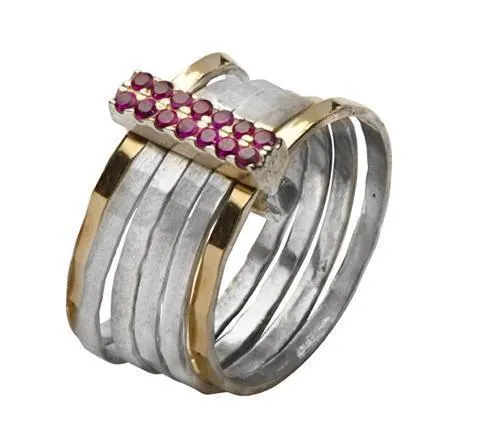 Charming ruby ring or saphire stacking rings,  ring for woman ,  Israeli Jewelry. Ruby or Saphire.