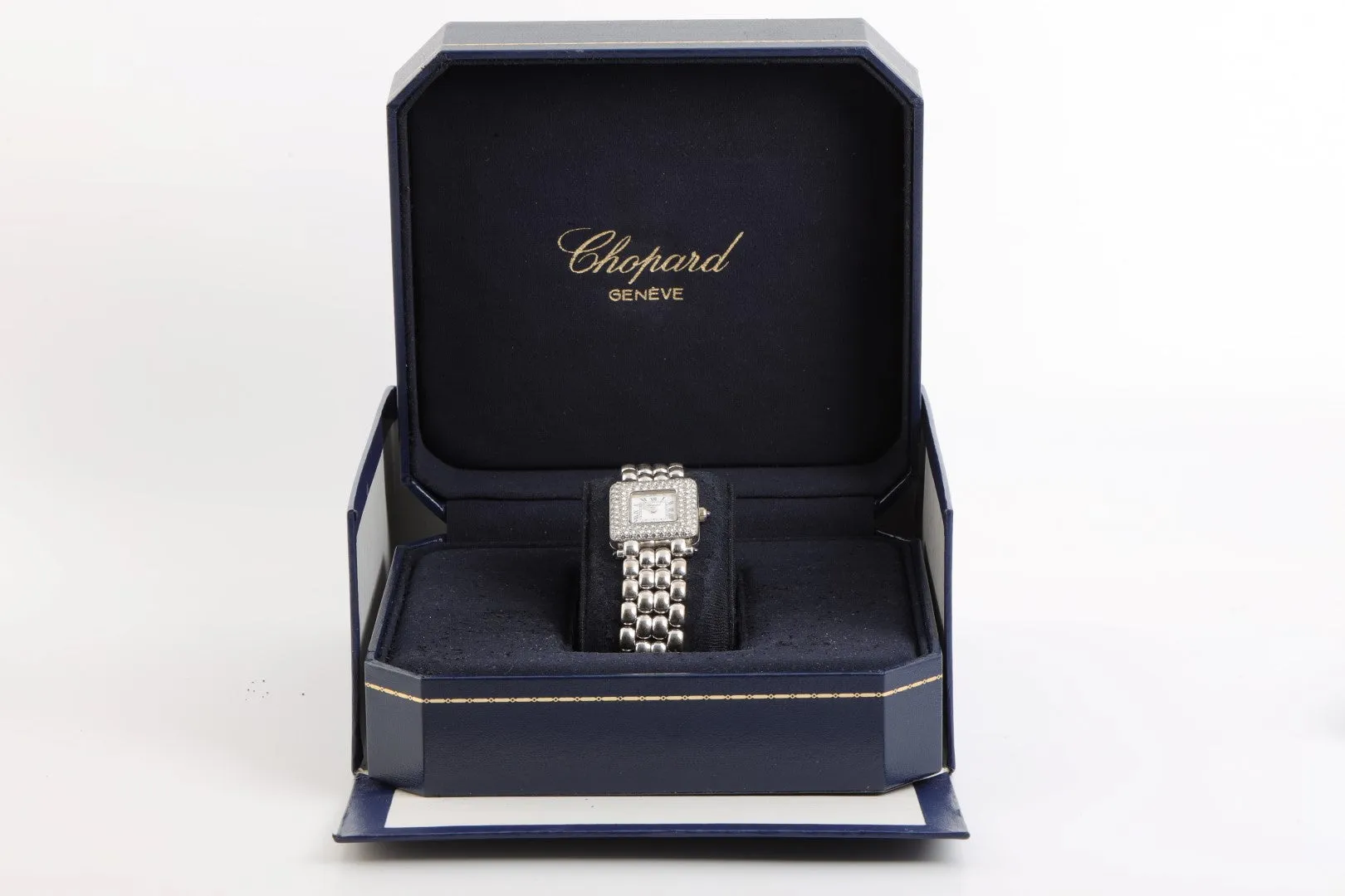 Chopard Happy Sport 419 18K White Gold & Diamond Bezel 21mm Watch (Box&Papers)