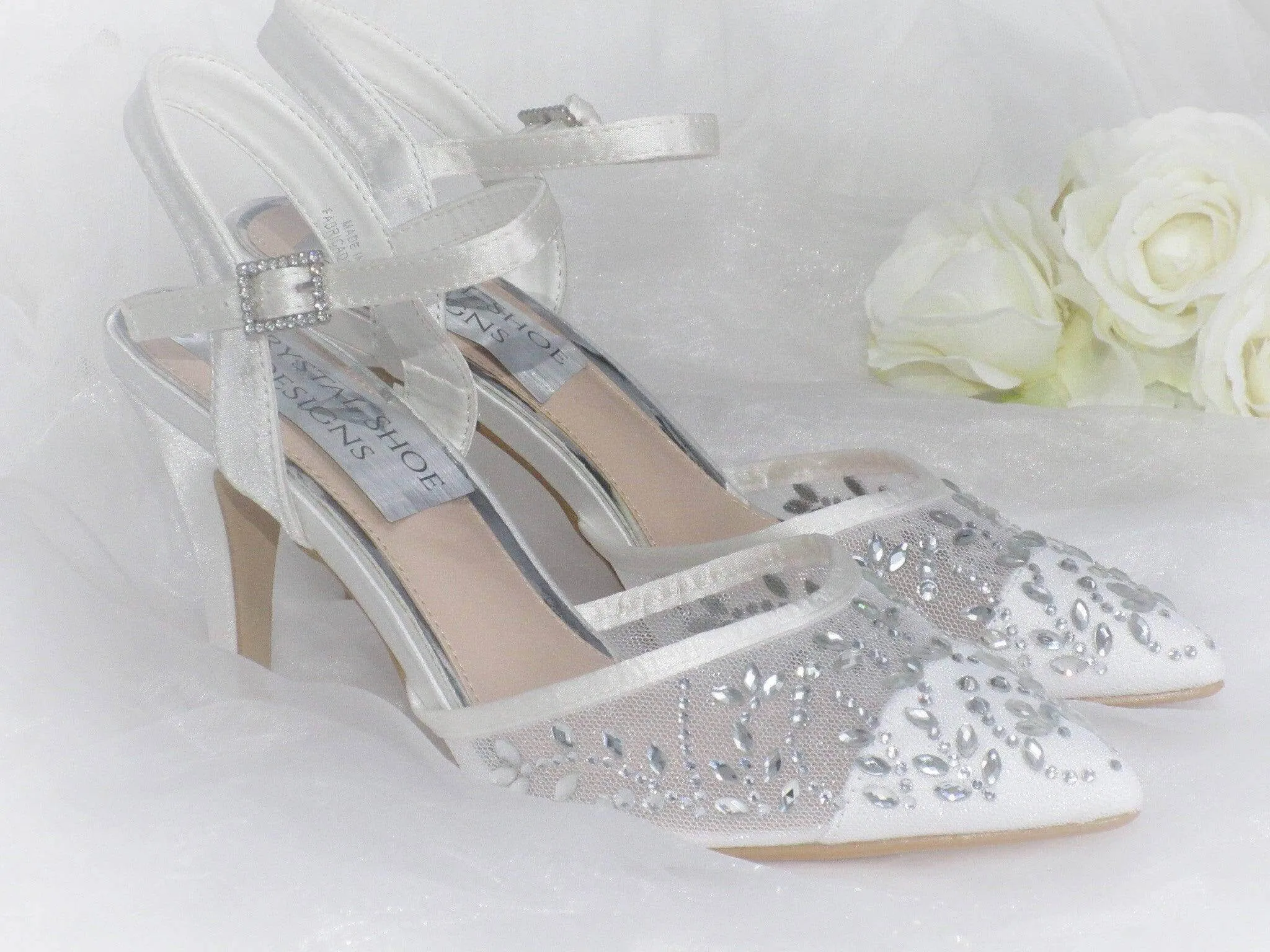 Elegant Wedding Shoes, Strappy Bridal Heels, Embellished Wedding Shoes