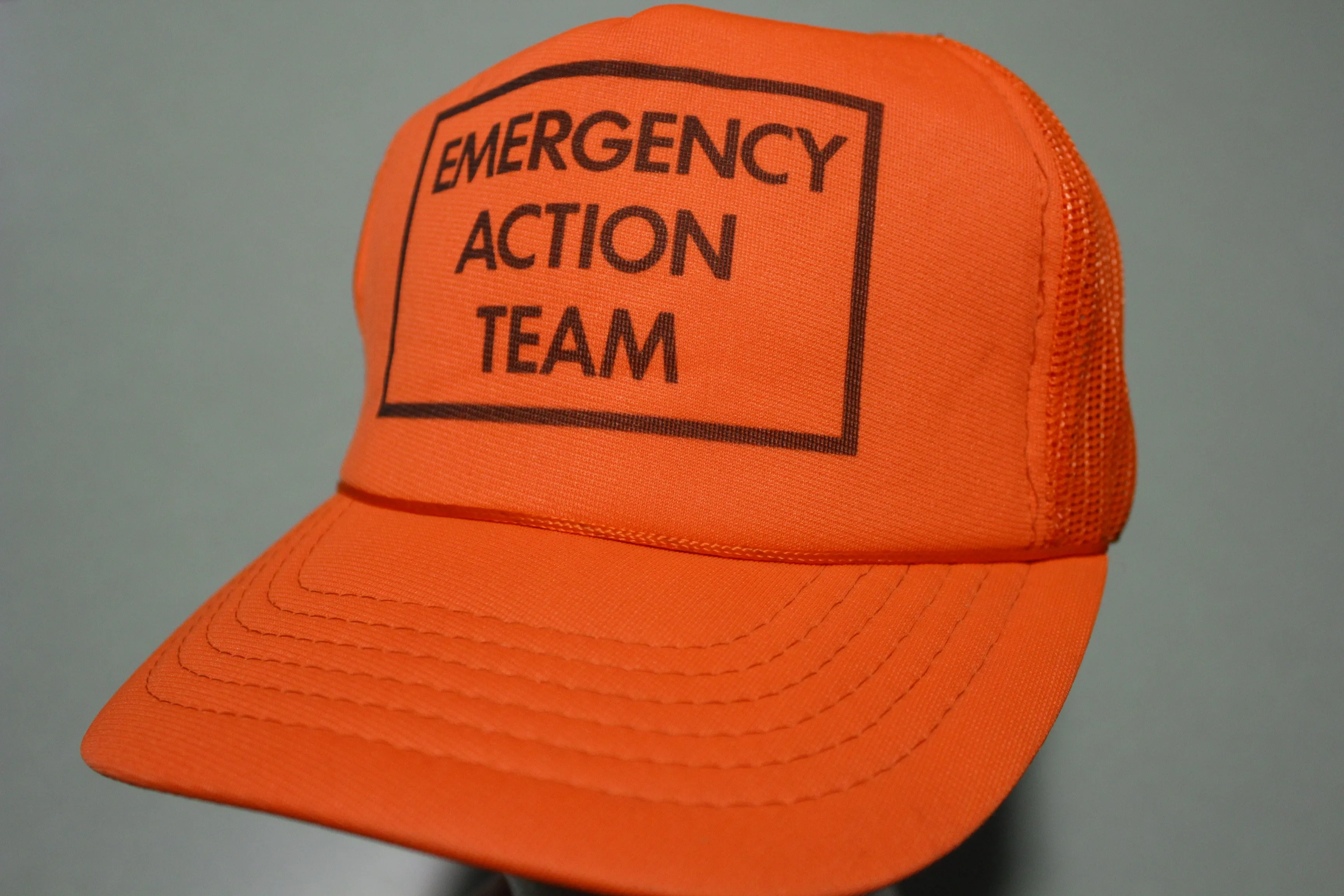 Emergency Action Team Vintage 80's Adjustable Back Snapback Hat