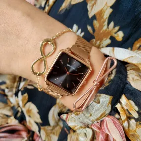 Firefly Rosegold Watch Bracelet Stack