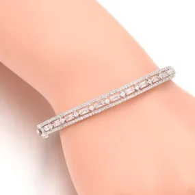 Full Shinning Cubic Zirconia Bangles Women Engagement Party Jewelry