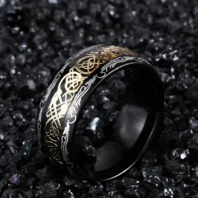 Gilded Celtic Dragon Ring