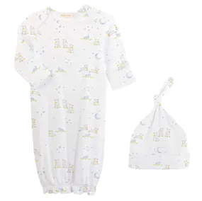 Gown Set - Baby Lambs - Blue