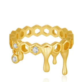 Honeycomb With Dripping Honey Ring Life With MaK’s Honeycomb Bee Kind Jewelry Collection