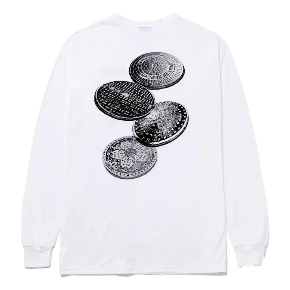 HUF NO CAP L/S TEE-WHITE