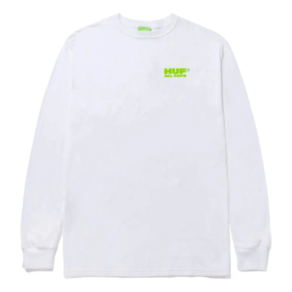 HUF NO CAP L/S TEE-WHITE