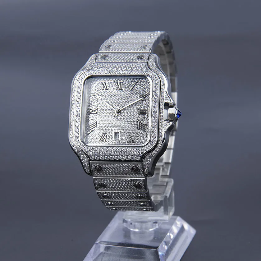 Iced Royale Saints Watch in White Gold