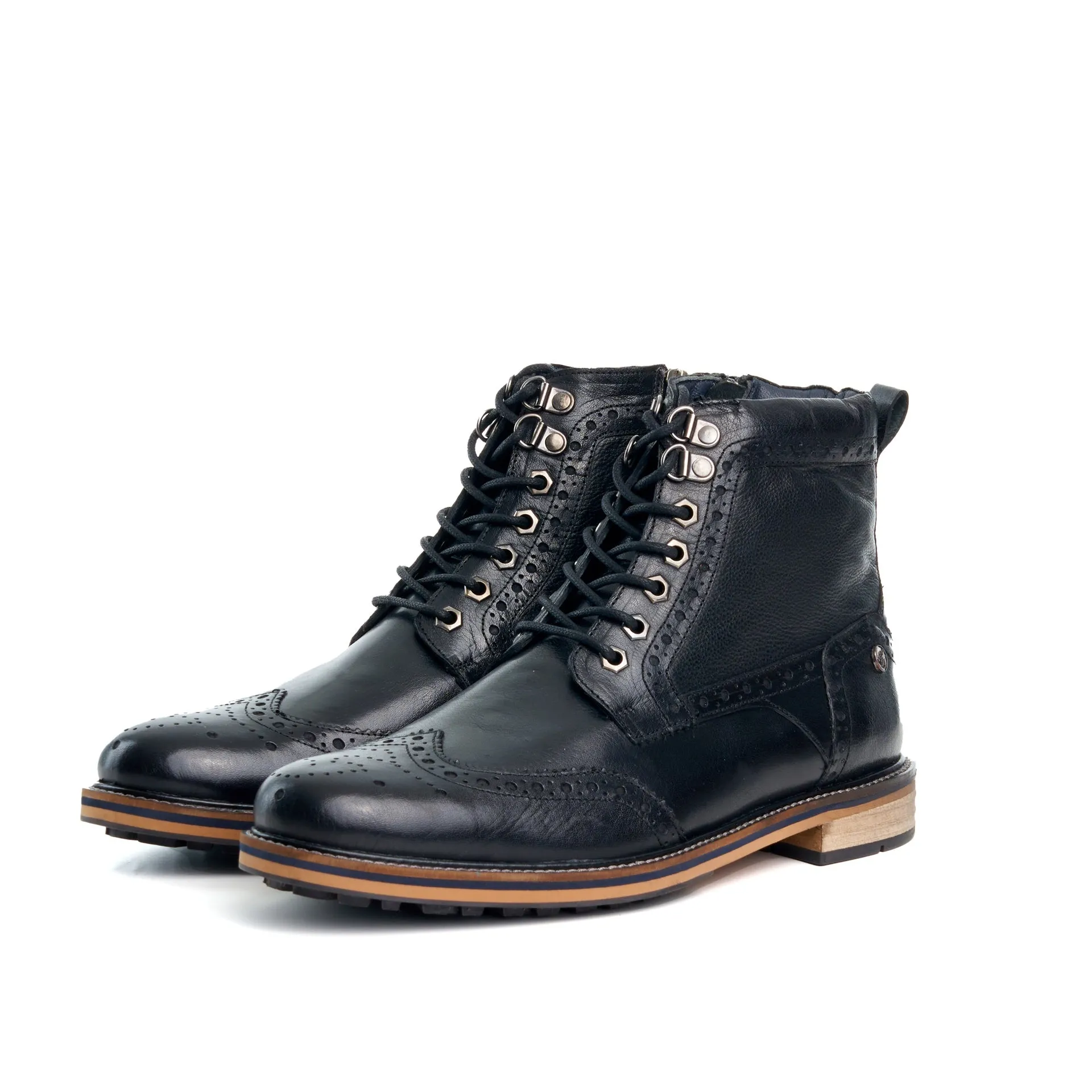 JASPER BLACK BROGUE BOOT