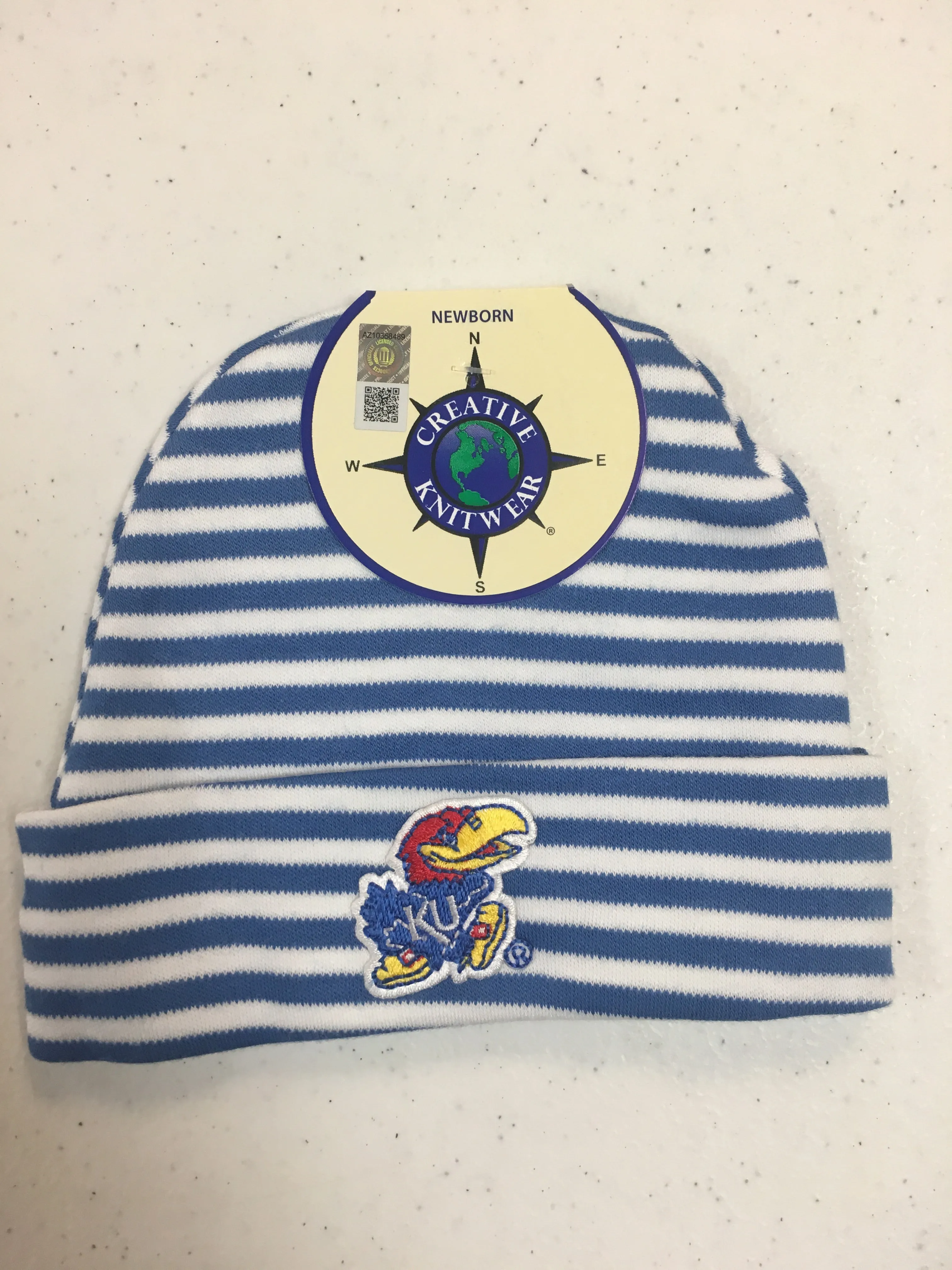 KU Stripe Knit Cap