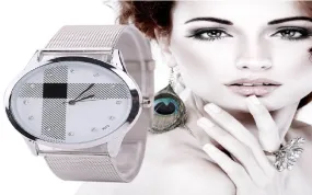 Luxury Silver Mesh Belt Watch