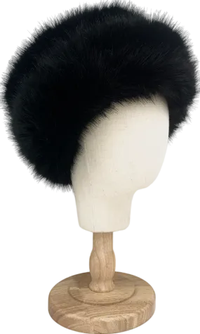 Millie Pepper Black Faux Fur Hat One Size