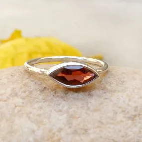 Natural Red Garnet Marquise Cut Ring Garnet Ring Garnet Marquise Ring Birthstone Ring, Minimalist Ring