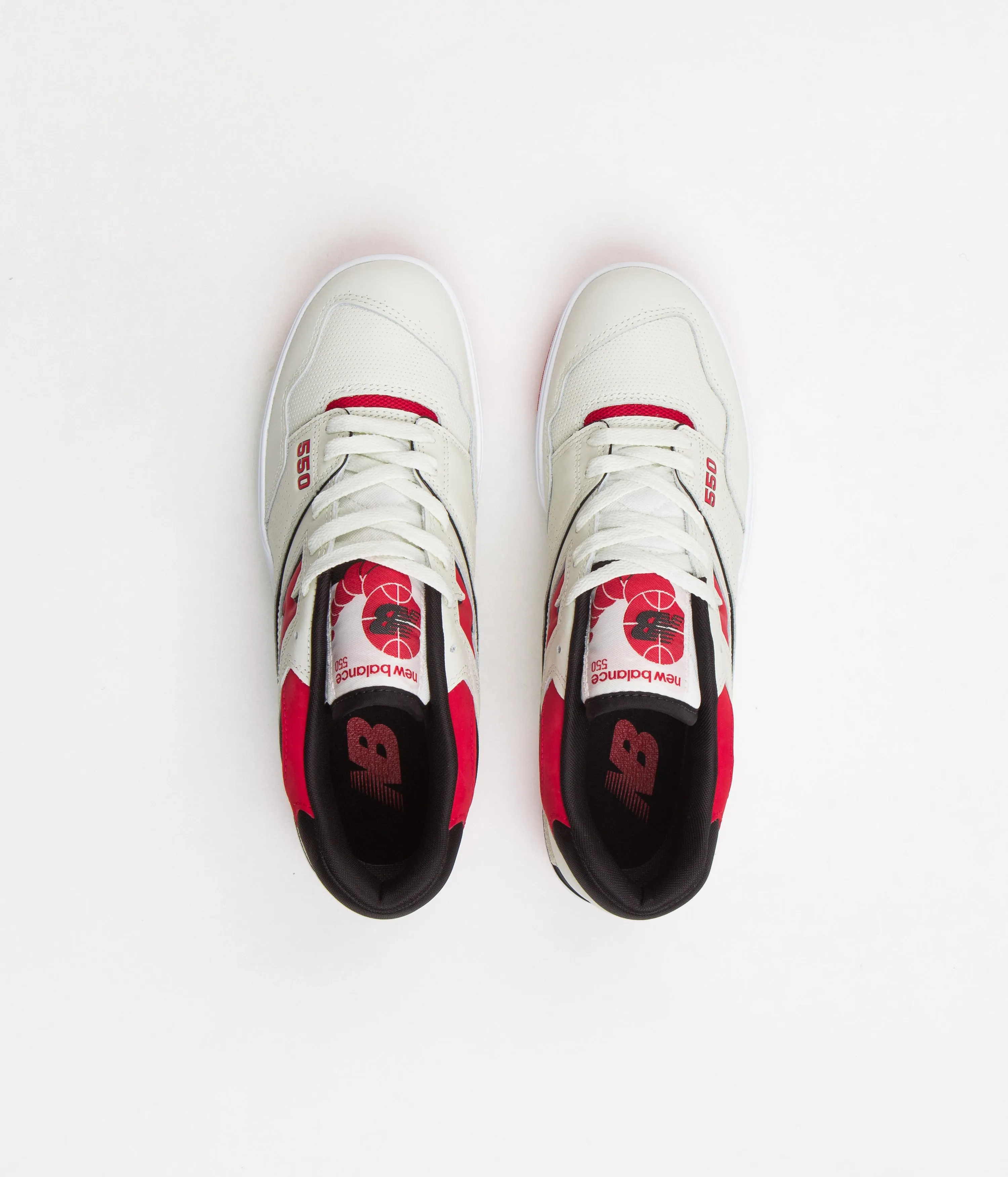 New Balance 550 Shoes - Sea Salt / Red