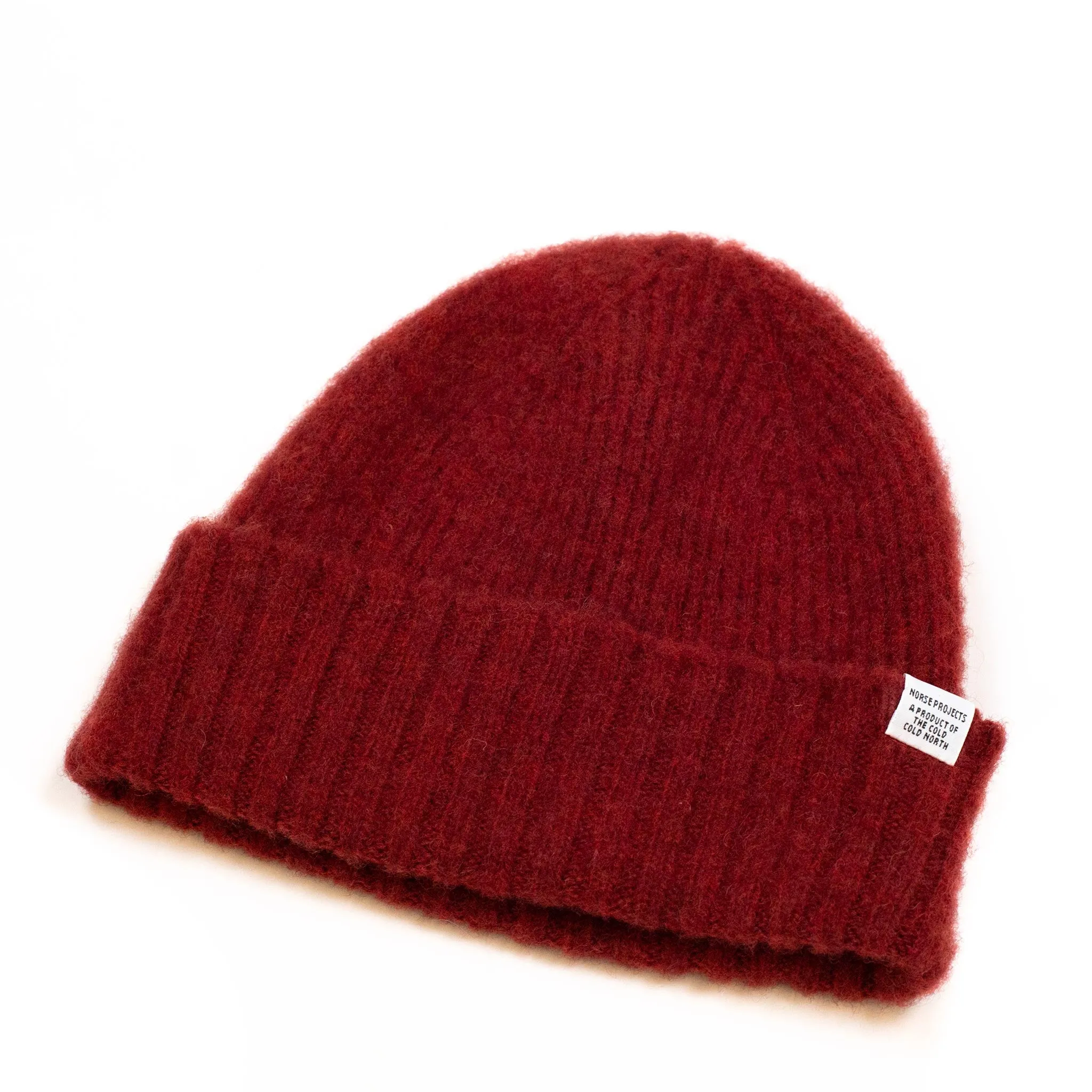 Norse Projects Brushed Lambswool Beanie Carmine Red