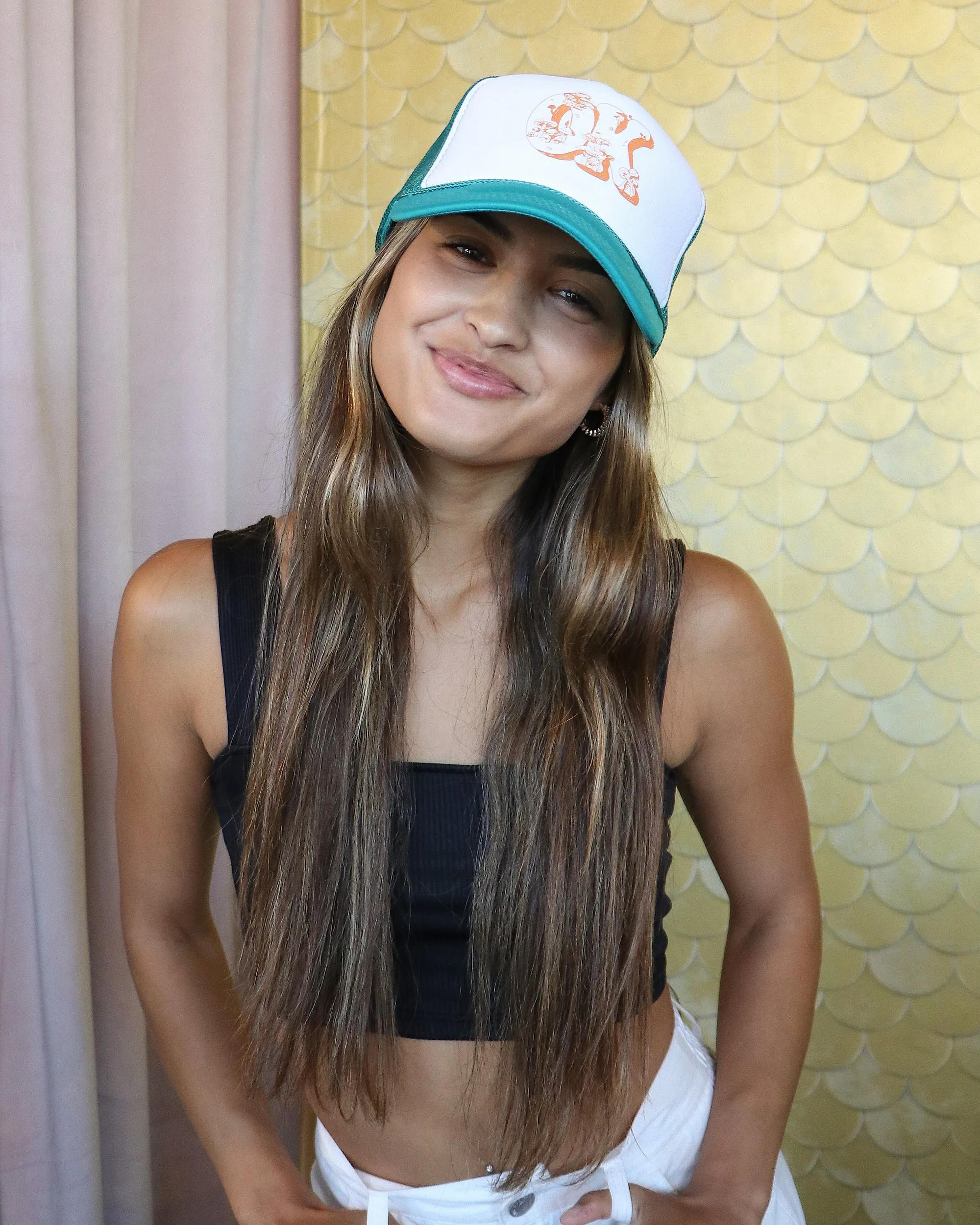 OK Mushroom Teal/White Trucker Hat