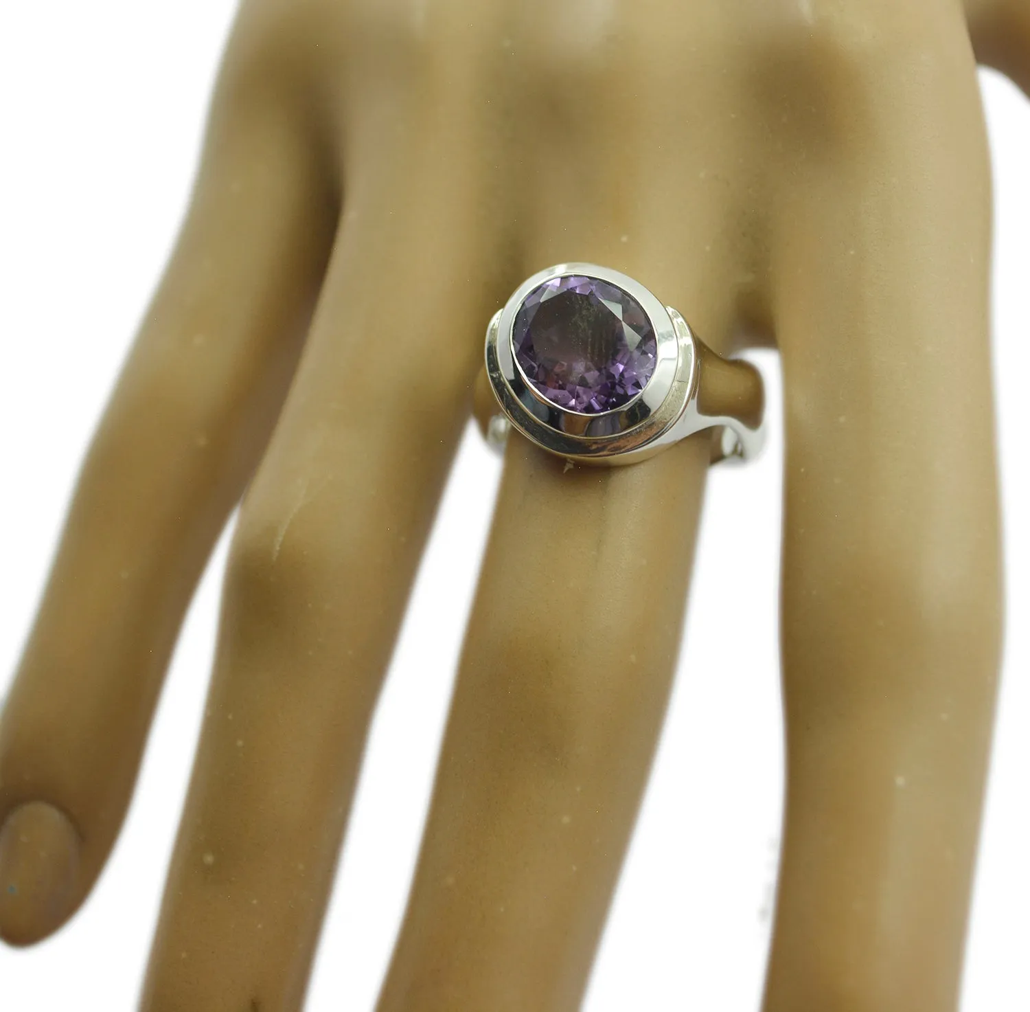 Pulchritudinous Gem Amethyst Sterling Silver Ring Aquamarine Jewelry