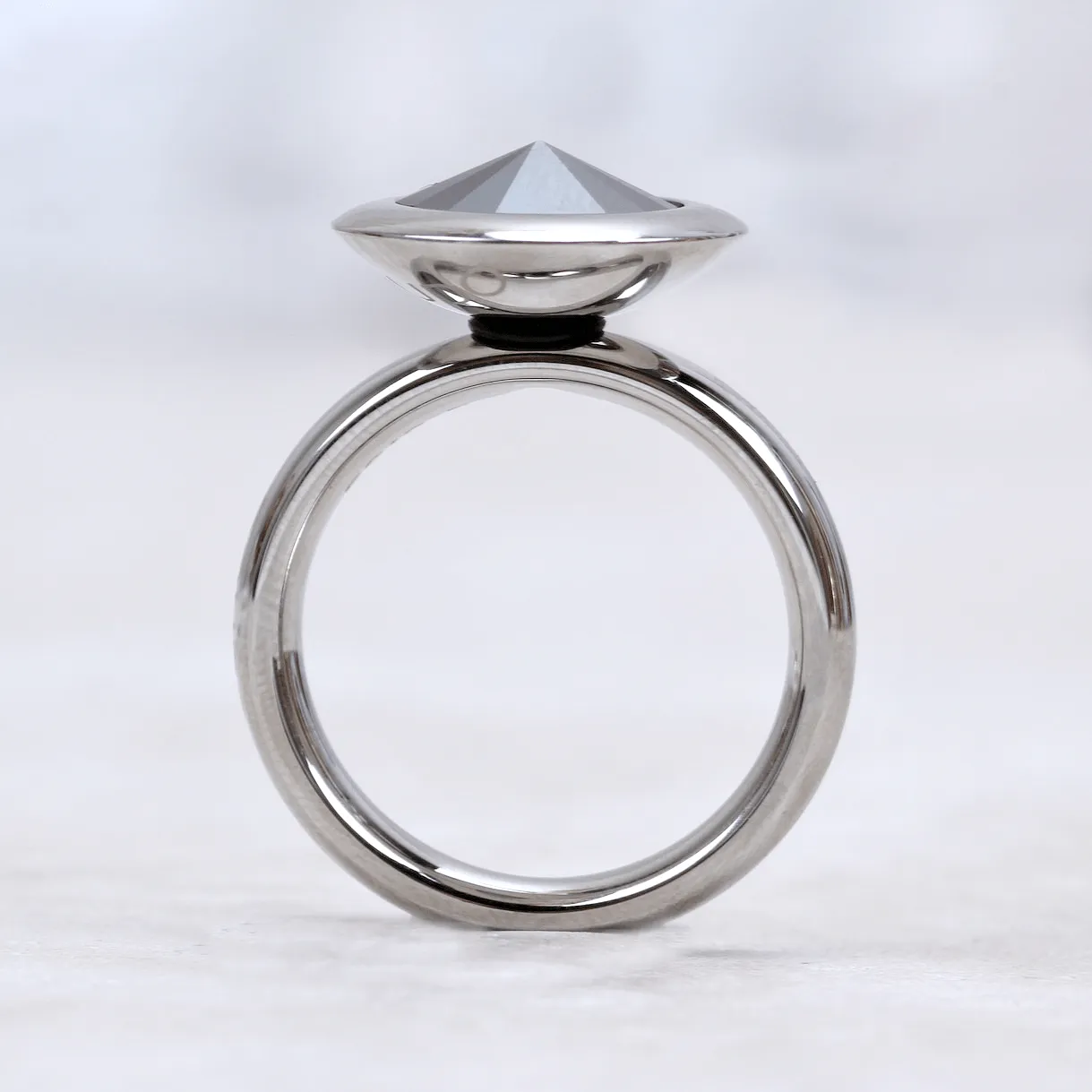 Qudo Interchangeable Silver Basic Ring