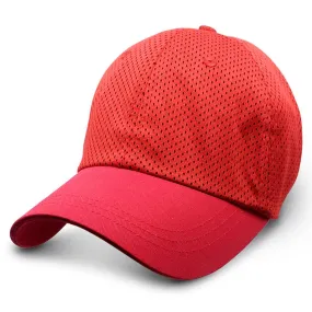 Red Wicking Soft Mesh - Unstructured Baseball Cap