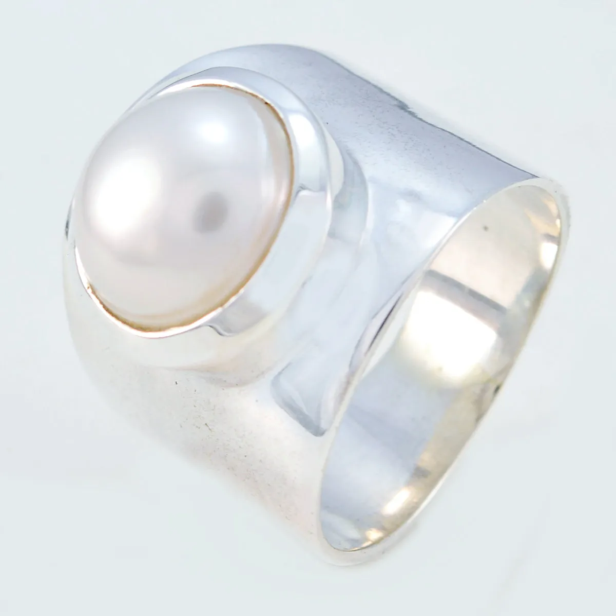 Riyo Delicate Gemstones Pearl Solid Silver Rings Design Jewelry