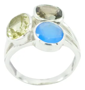 Riyo Dollish Stone Multi Stone Sterling Silver Ring Anniversary