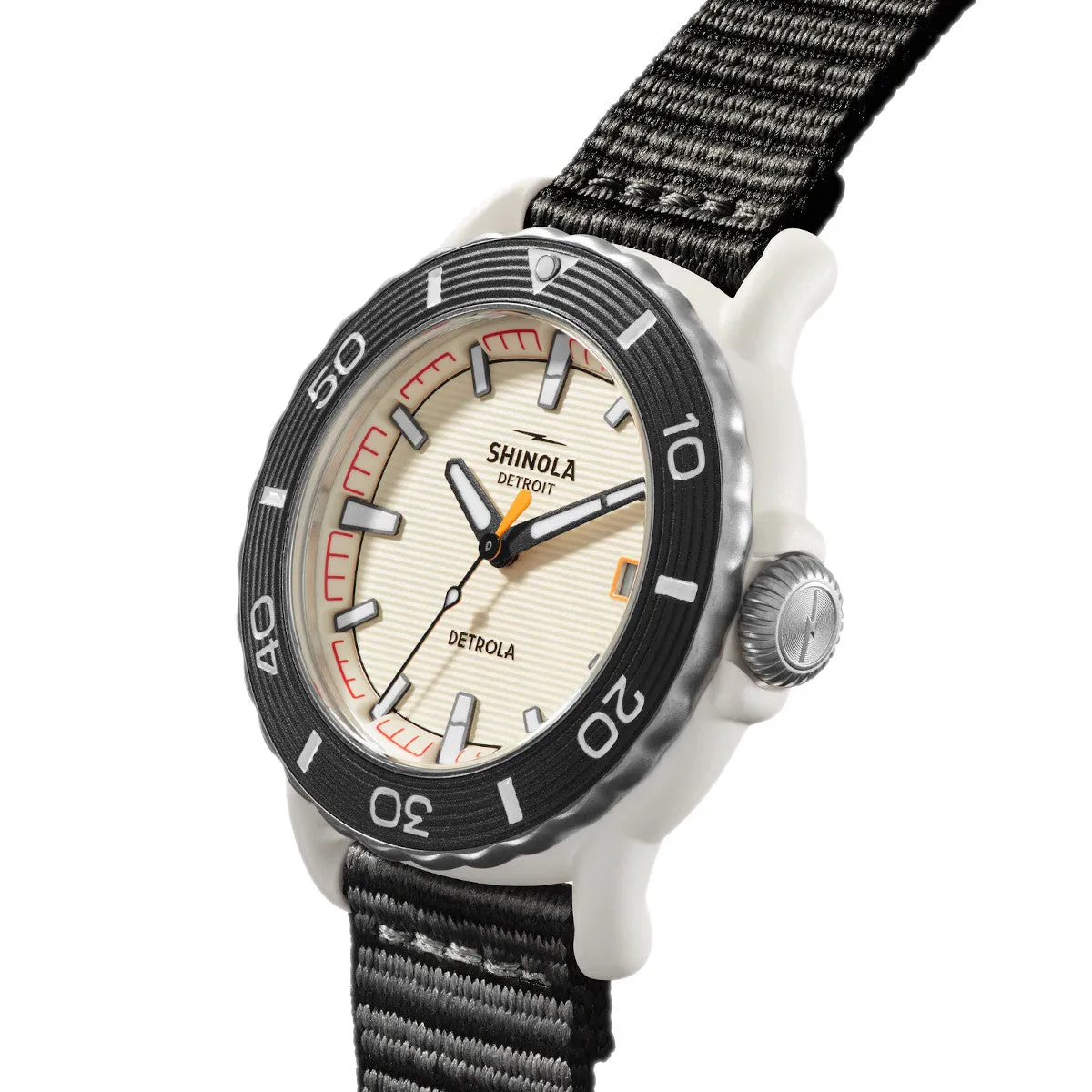 Shinola The Sea Creatures 40MM Detrola Arctic Dial Grey Strap Watch