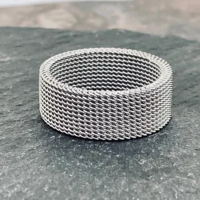 Silver Mesh Ring - R181