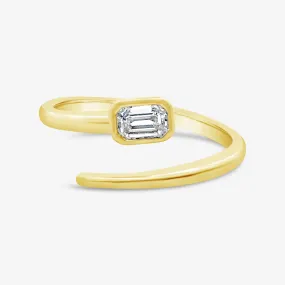 Solitaire Emerald Cut Wrap Ring