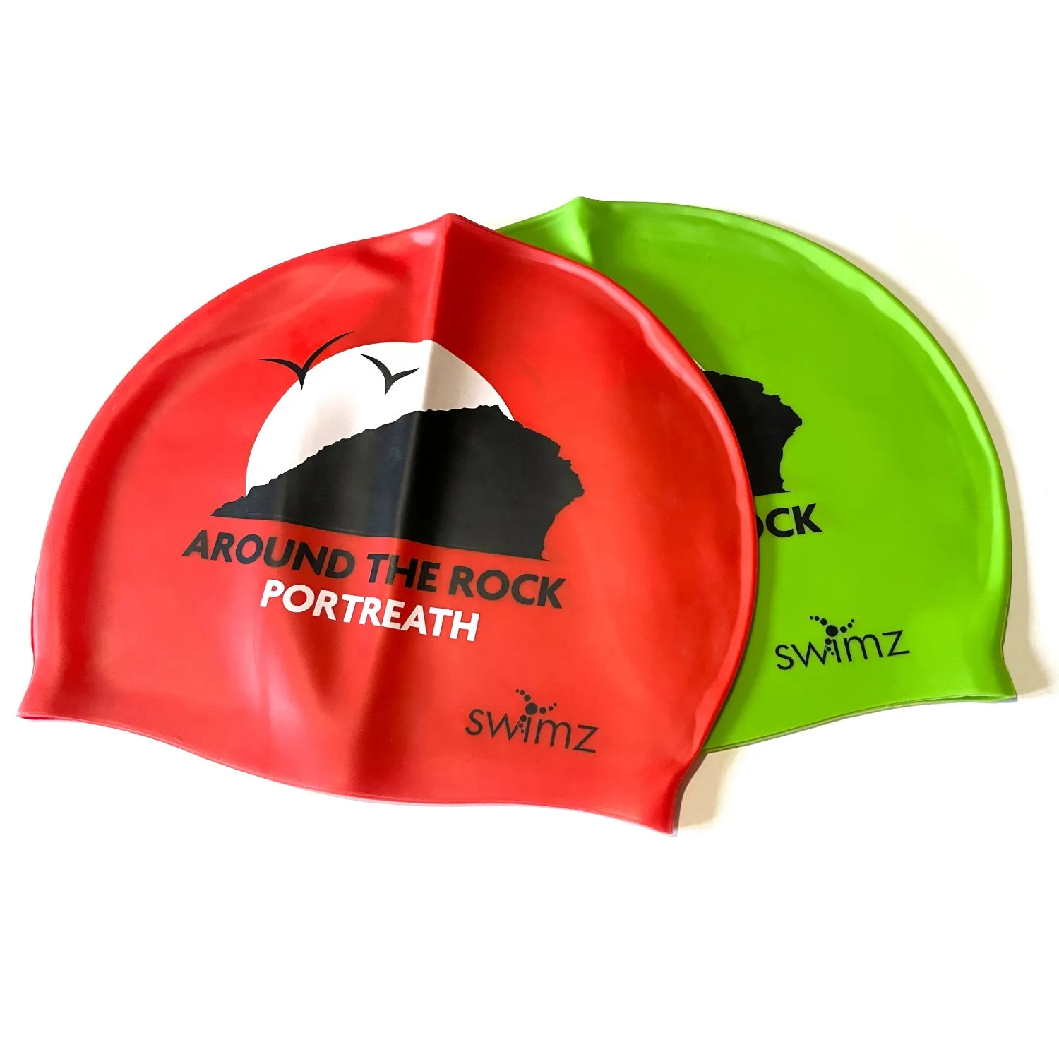 Swimz "Around The Rock" Silicone Swim Cap - Red