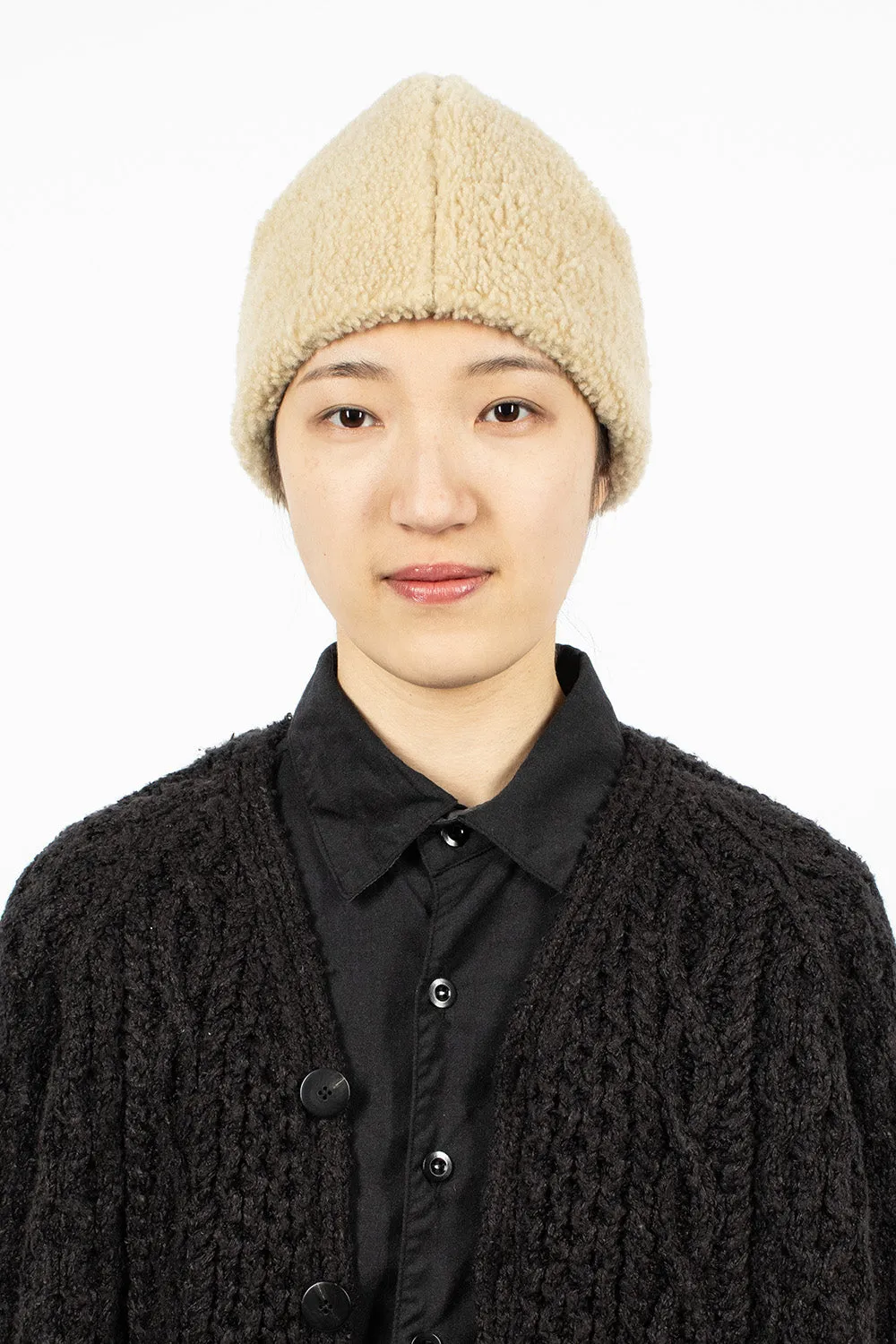 Veggie Shearling Hat Beige