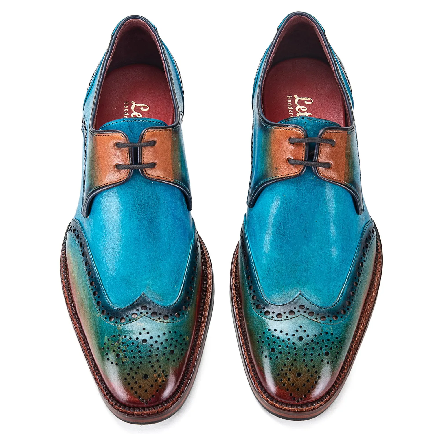 Wingtip Derby Shoes- Blue