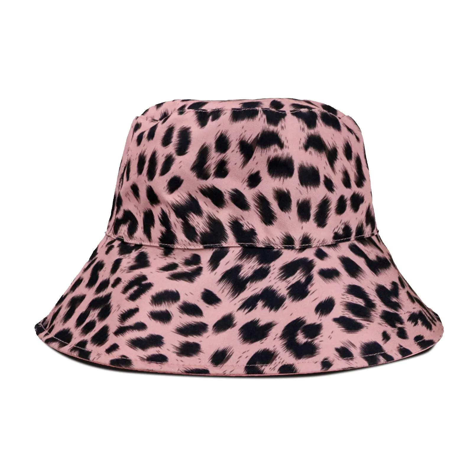 Women's Cotton Leopard Trend Print Bucket Hat Outdoor Casual Sun Hat